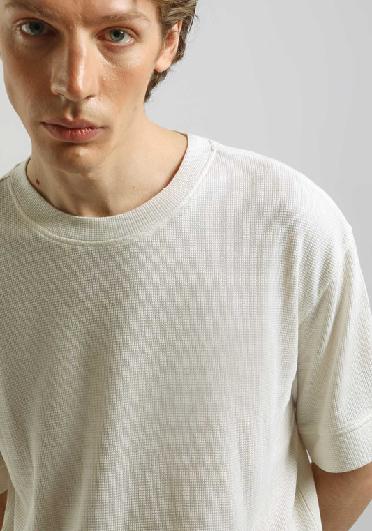 T-shirt strutturata|Colore:Off white
