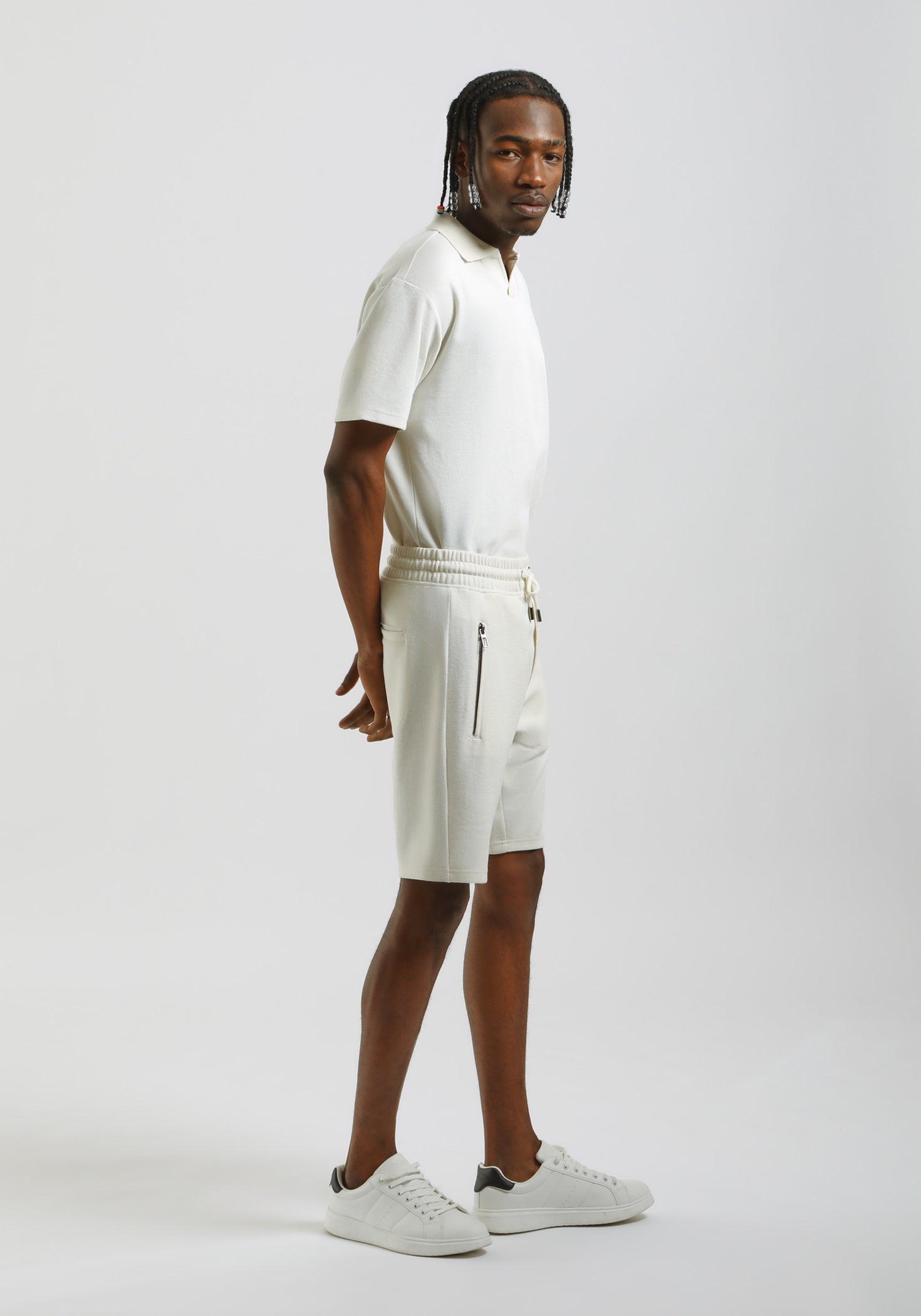 Bermuda in felpa strutturato|Colore:Off white