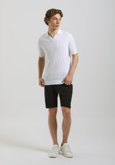 Polo in maglia a coste|Colore:Bianco