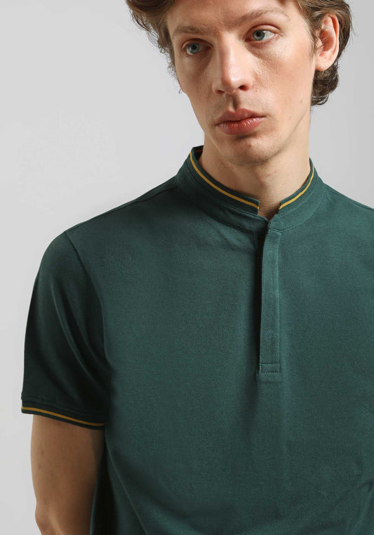Polo coreana 100% cotone|Colore:Petrolio