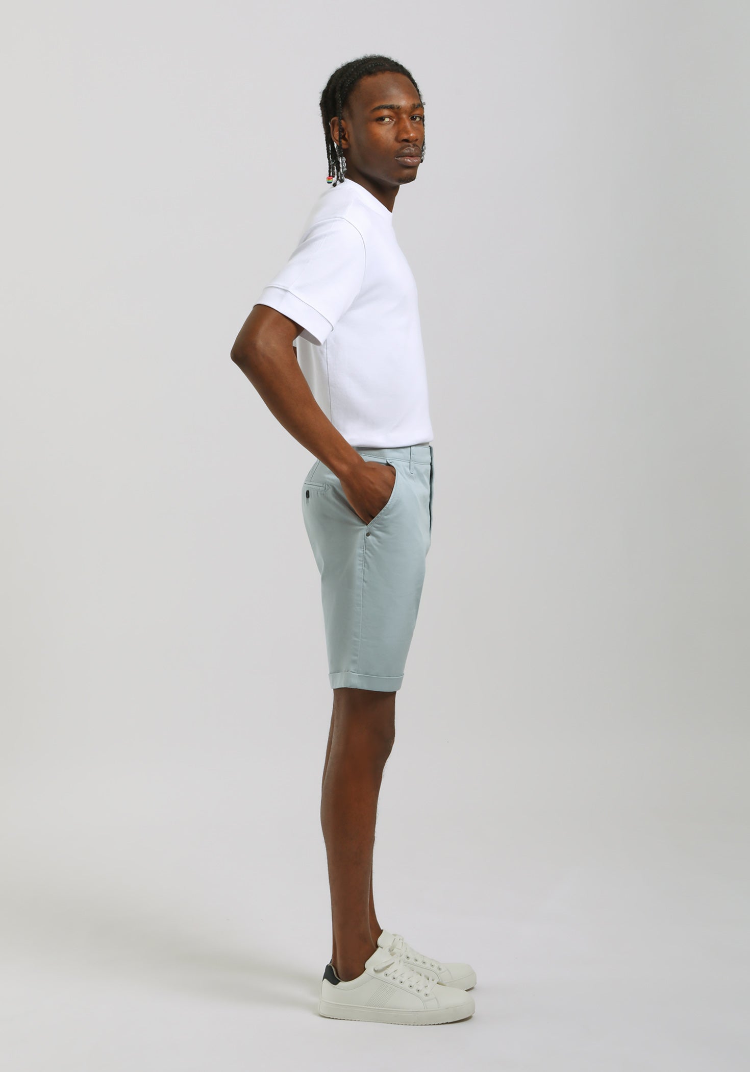 Bermuda chino in cotone|Colore:Celeste