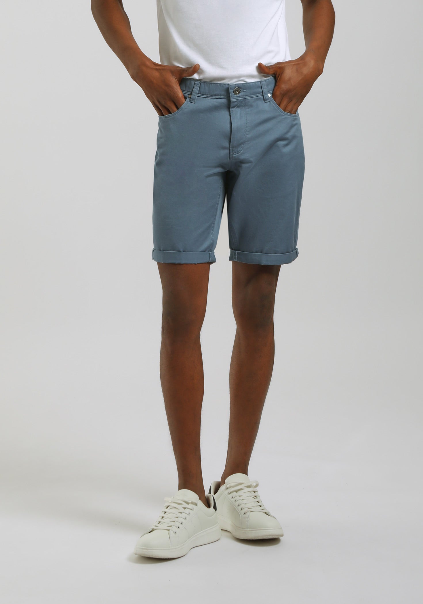 Bermuda cinque tasche in cotone|Colore:Ciano