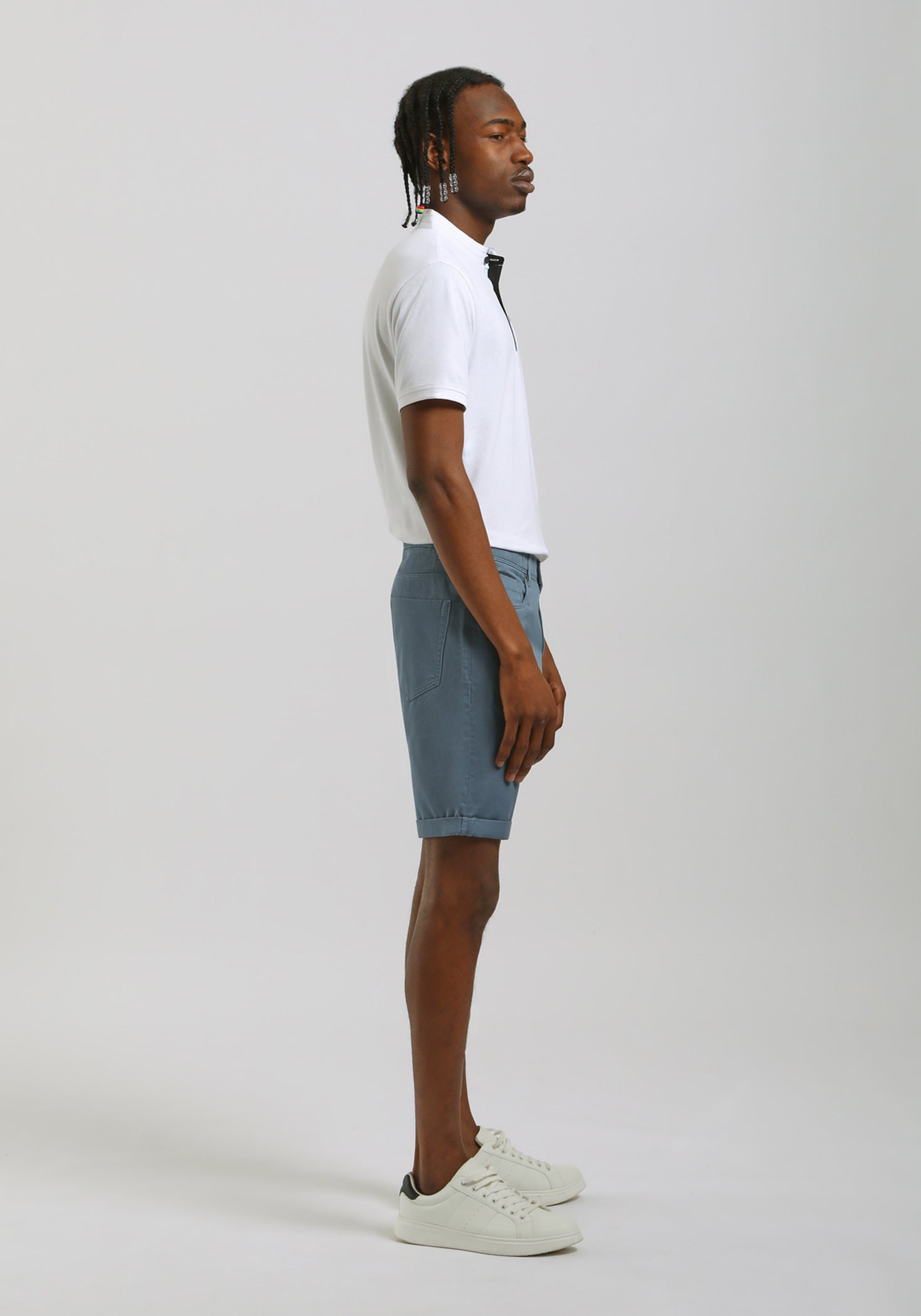 Bermuda cinque tasche in cotone|Colore:Ciano