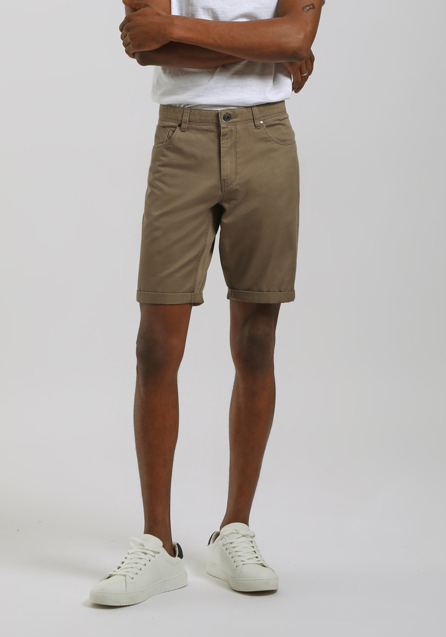 Bermuda cinque tasche in cotone|Colore:Fango