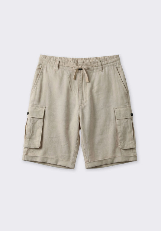 Bermuda misto lino con tasconi|Colore:Beige chiaro