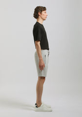 Bermuda in felpa con trama|Colore:Grigio chiaro melange