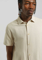 Camicia mezza manica misto cotone|Colore:Beige