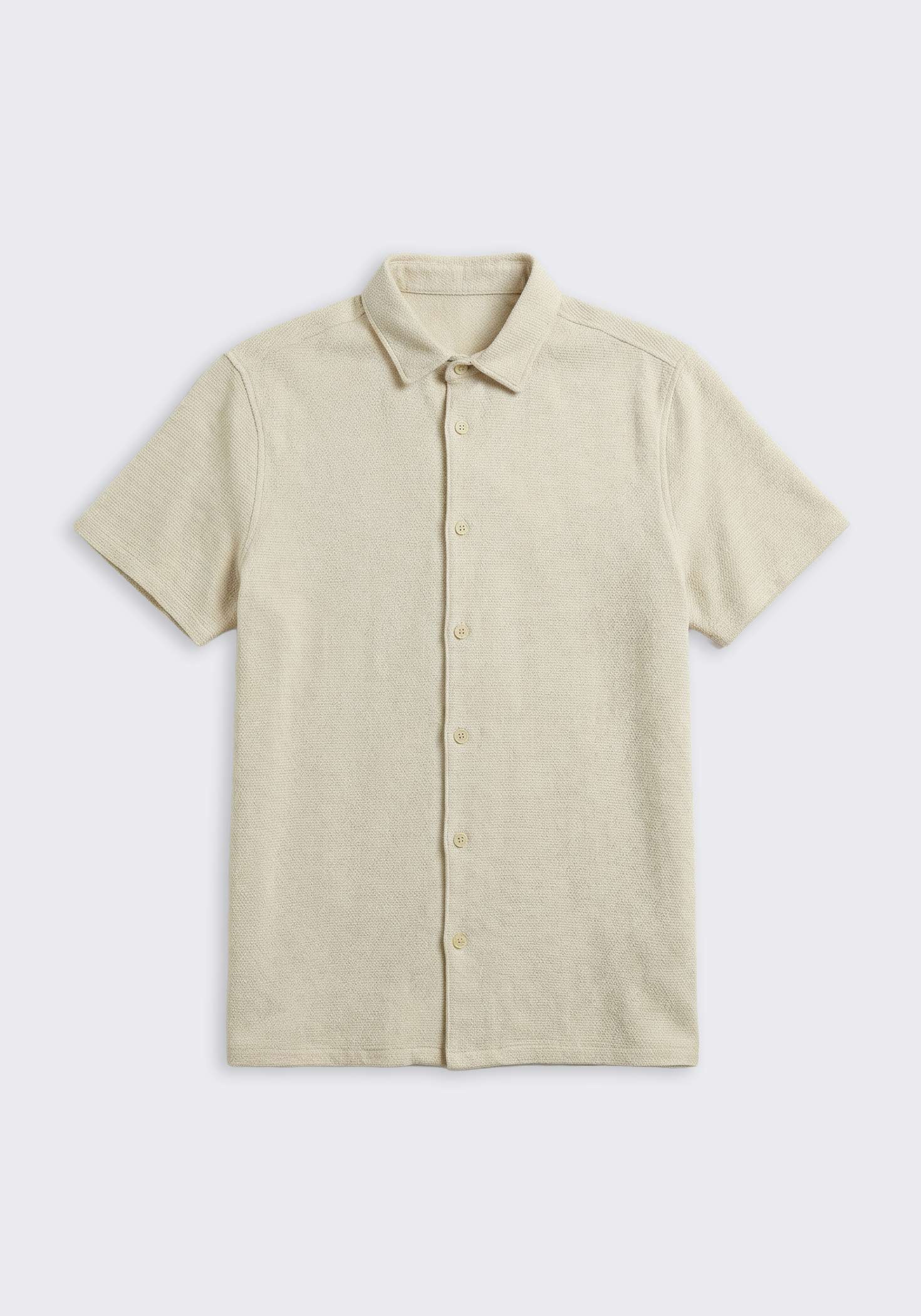 Camicia mezza manica misto cotone|Colore:Beige