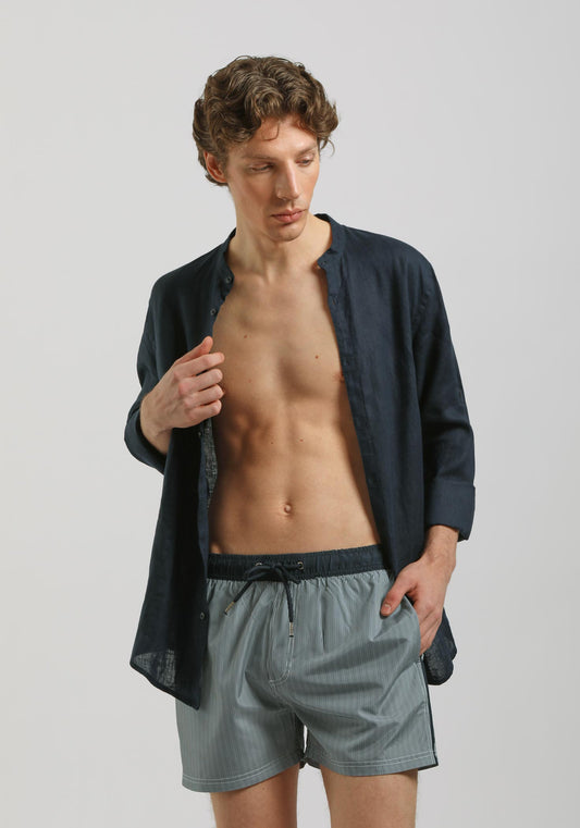 Costume a righe|Colore:Denim