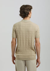 Polo in maglia a coste|Colore:Beige