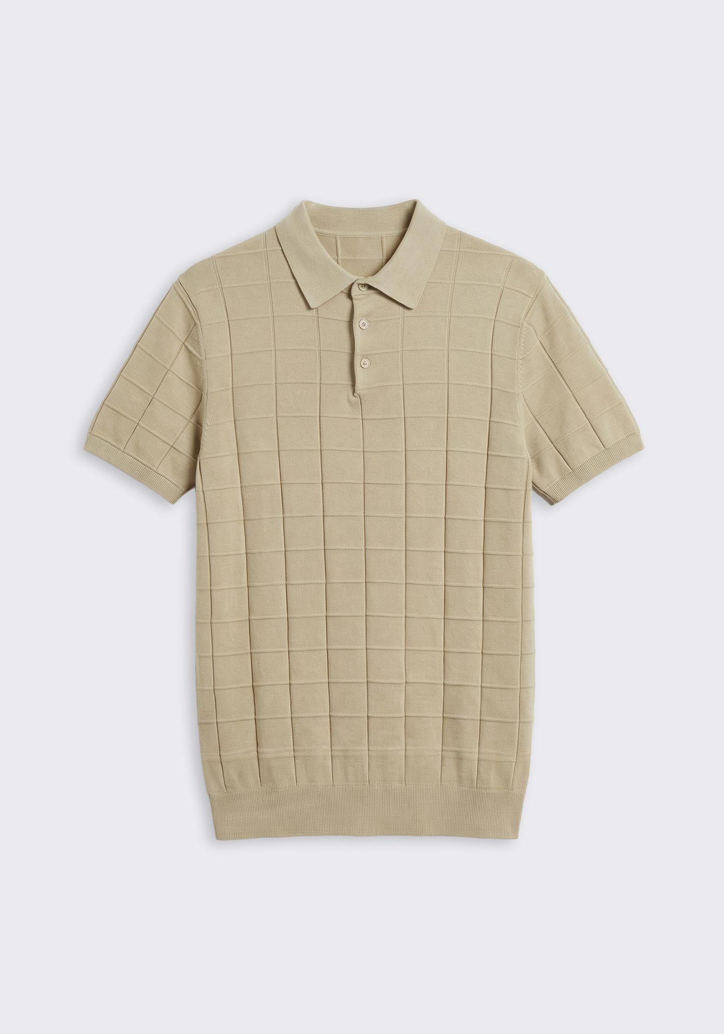 Polo in maglia a coste|Colore:Beige