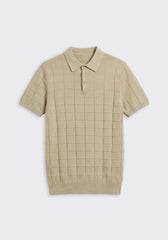 Polo in maglia a coste|Colore:Beige
