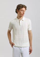 Polo in maglia a coste|Colore:Off white