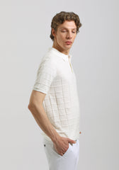 Polo in maglia a coste|Colore:Off white