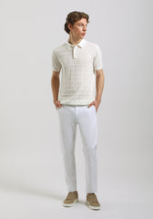 Polo in maglia a coste|Colore:Off white