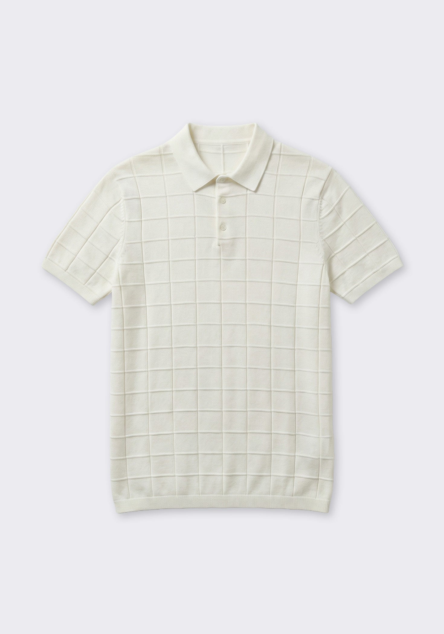 Polo in maglia a coste|Colore:Off white