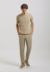 T-shirt in maglia a coste|Colore:Beige