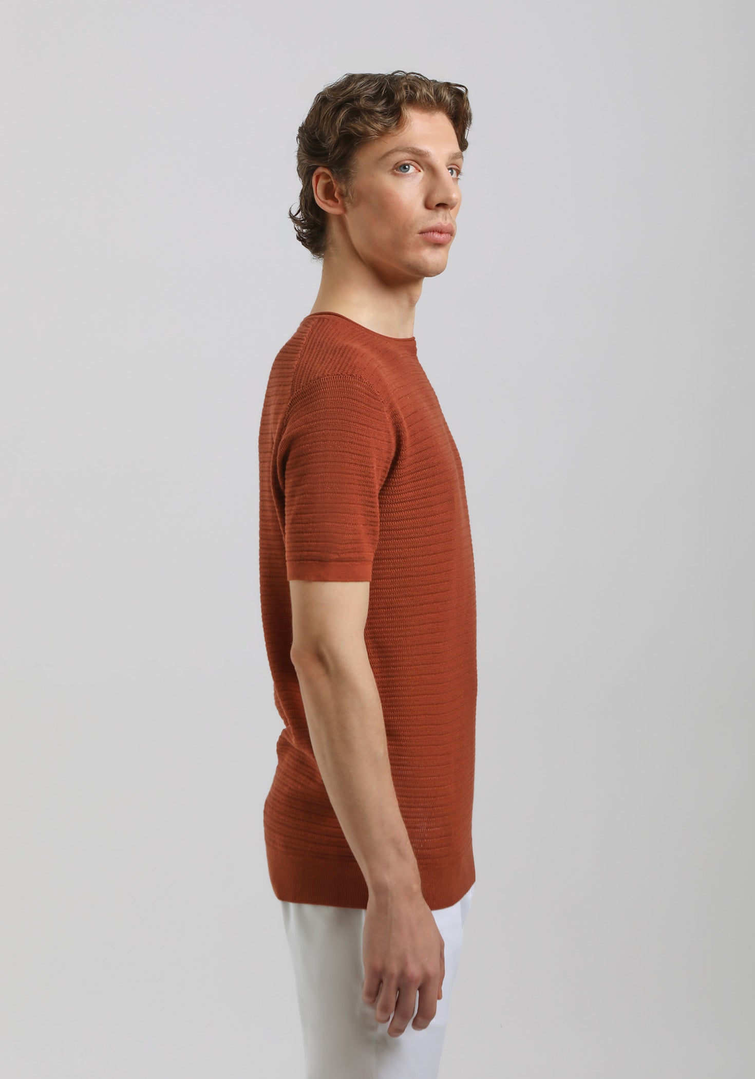 T-shirt in maglia forata|Colore:Rame
