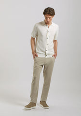 Cardigan polo in maglia|Colore:Off white