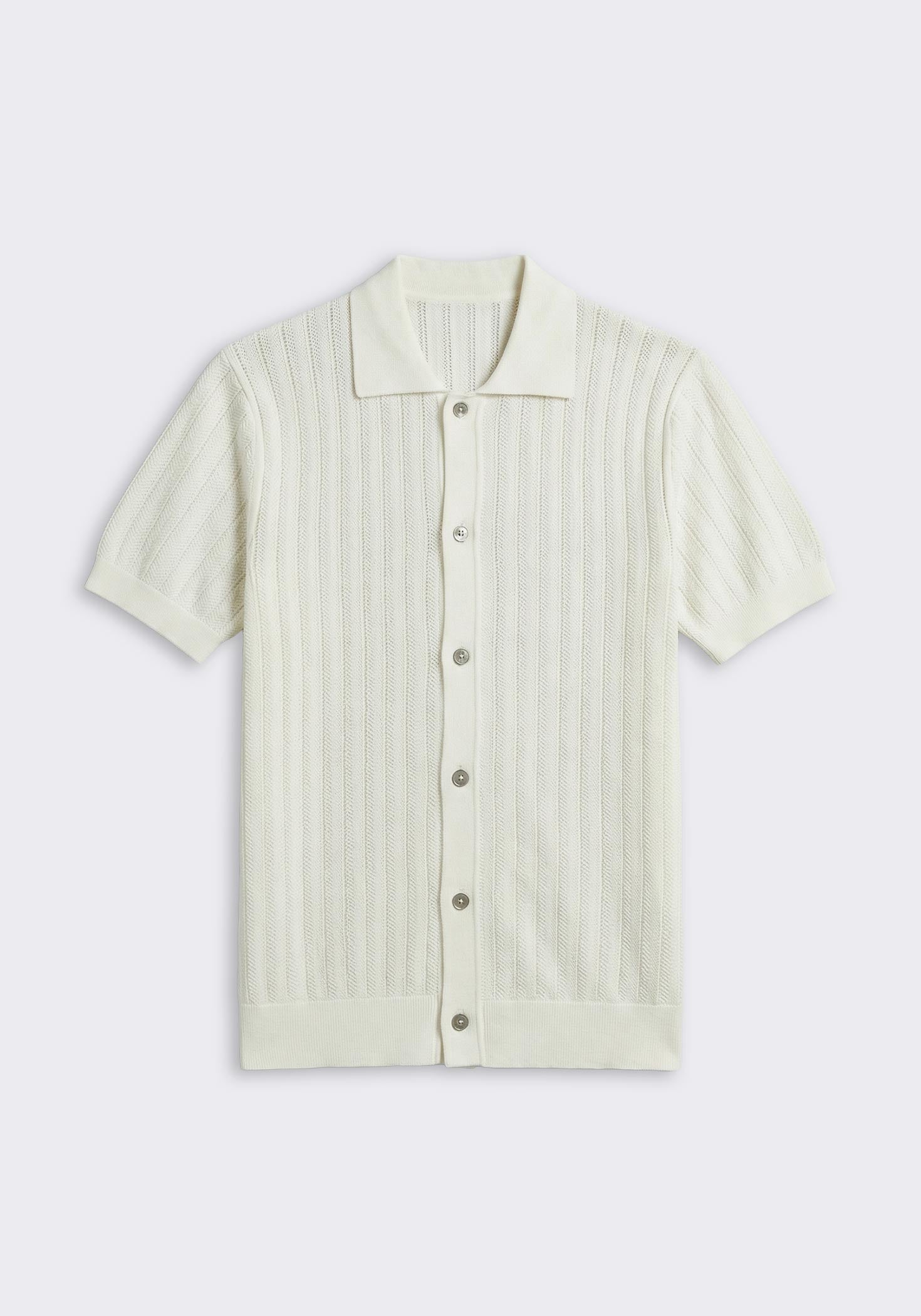 Cardigan polo in maglia|Colore:Off white