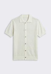 Cardigan polo in maglia|Colore:Off white