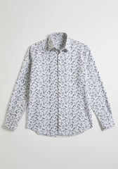 Camicia manica lunga con fantasia|Colore:Bianco