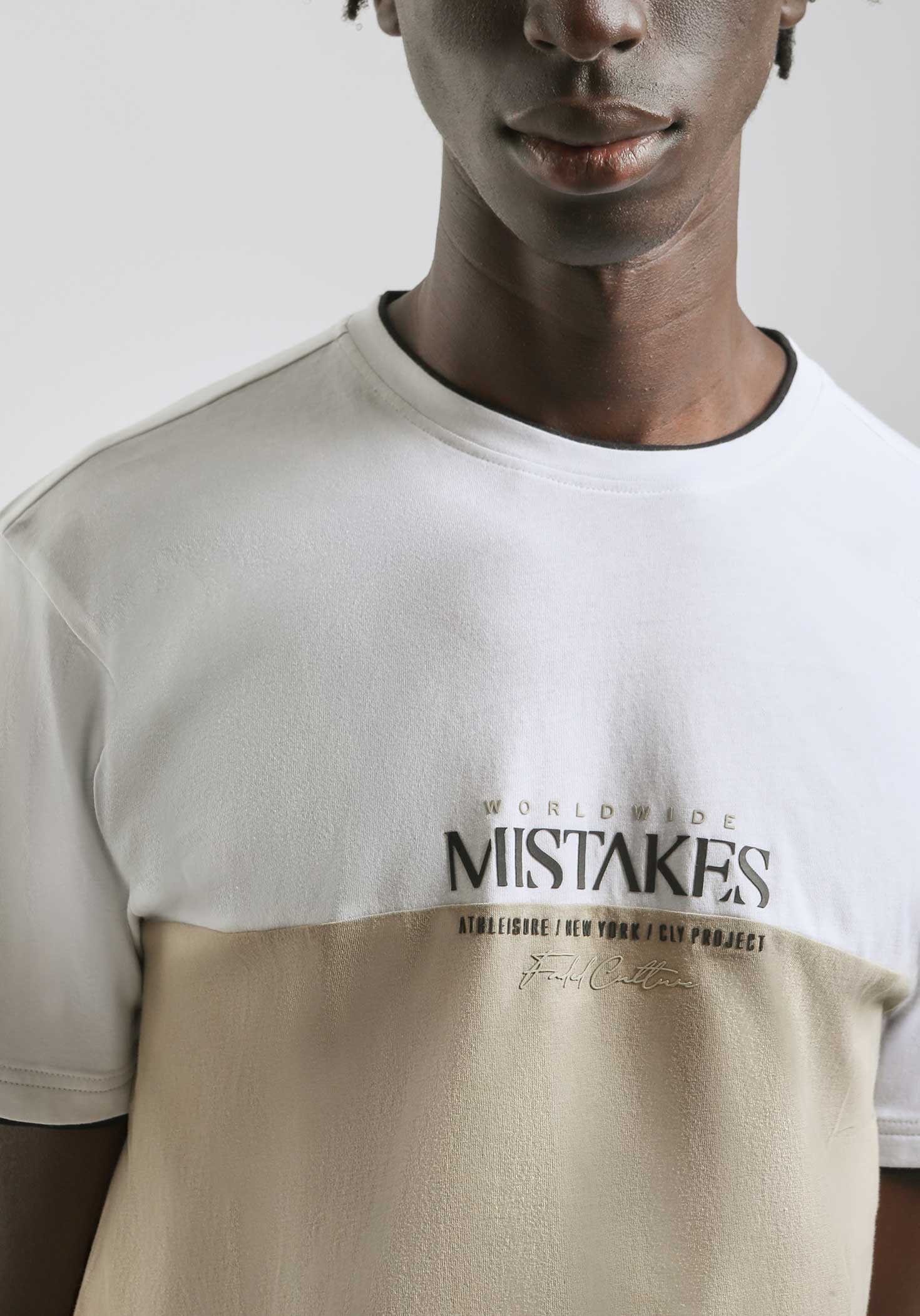 T-shirt colorblock|Colore:Beige