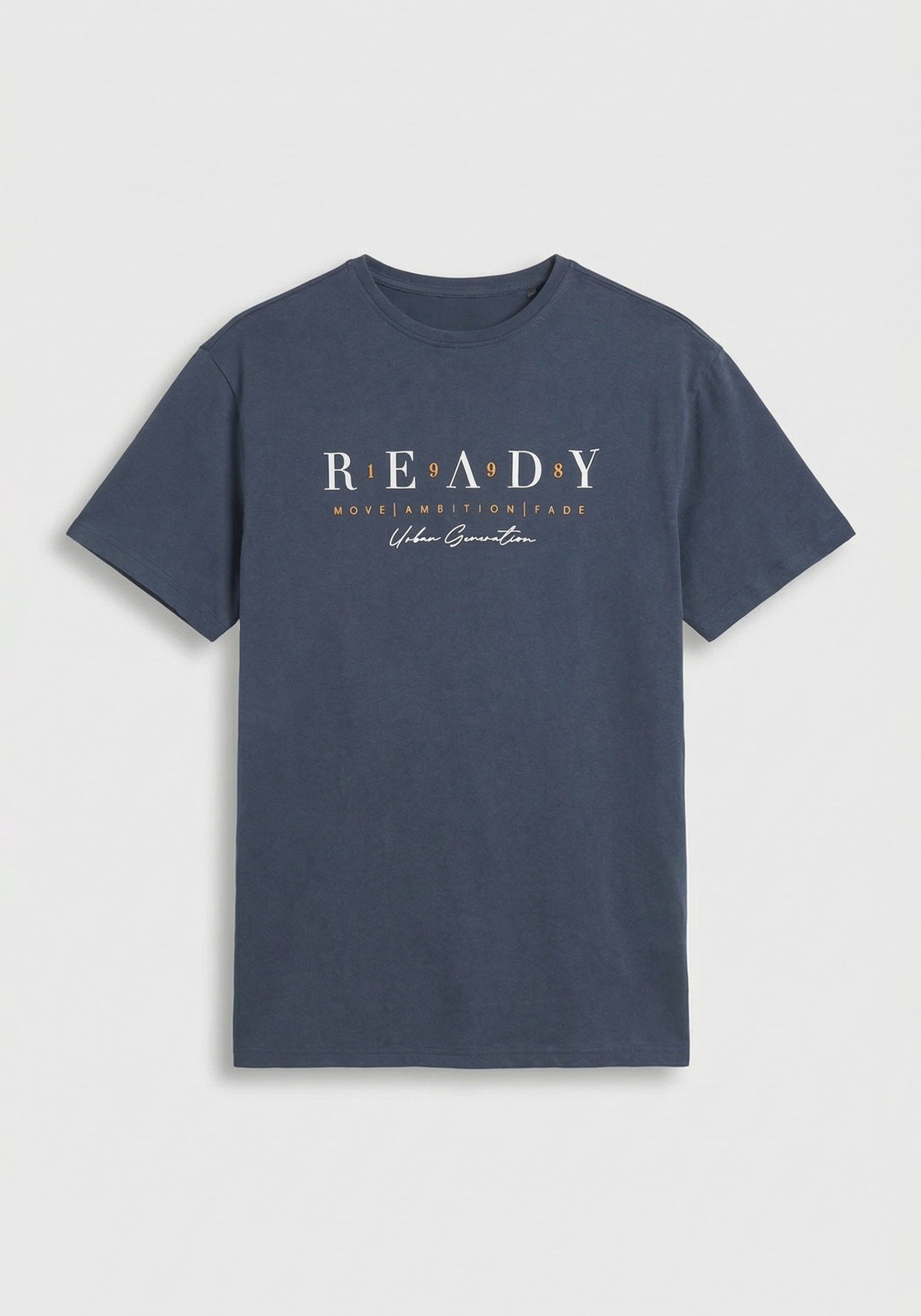 T-shirt 100% cotone con stampa|Colore:Jeans