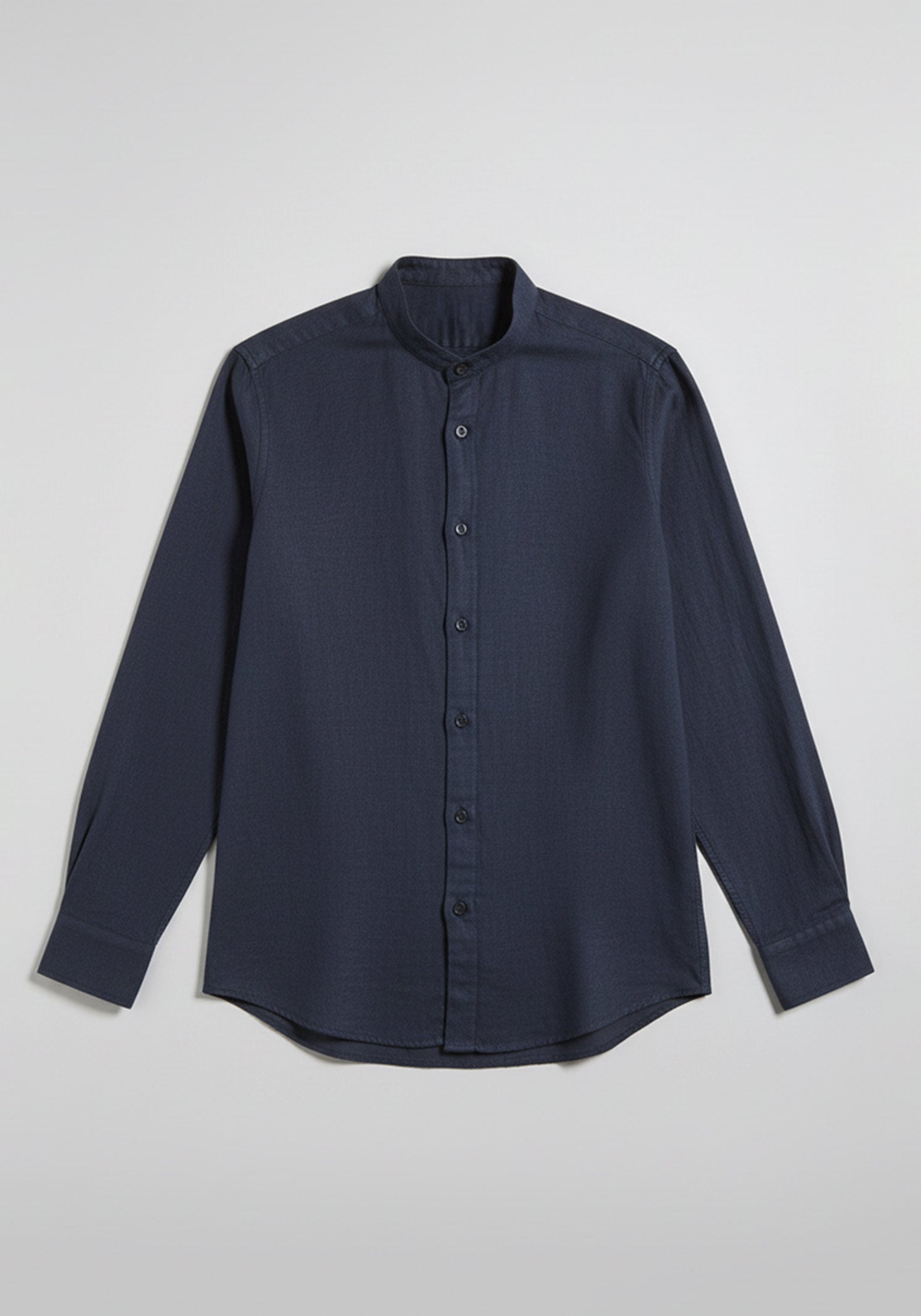 Camicia 100% lino con collo coreano|Colore:Blue