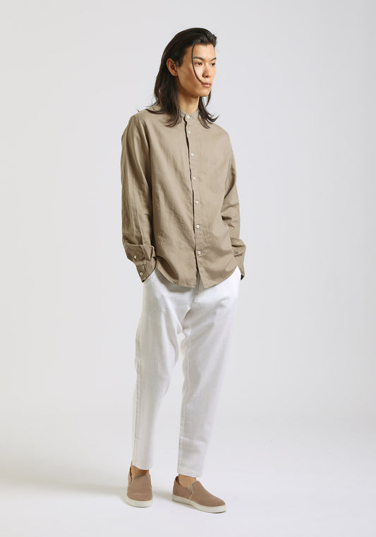 Pantaloni misto lino|Colore:Bianco