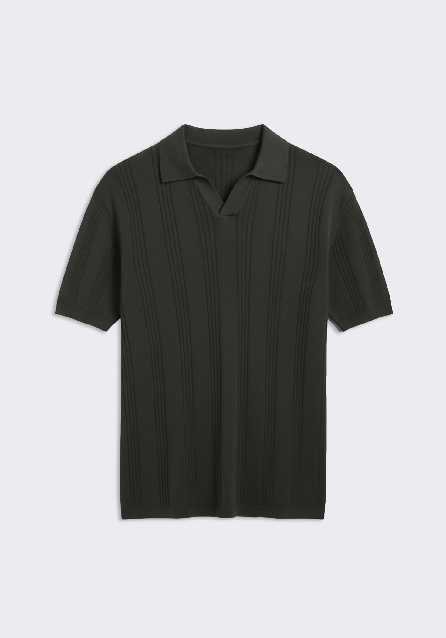 Polo in maglia rigata|Colore:Verde bosco