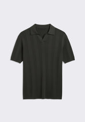 Polo in maglia rigata|Colore:Verde bosco