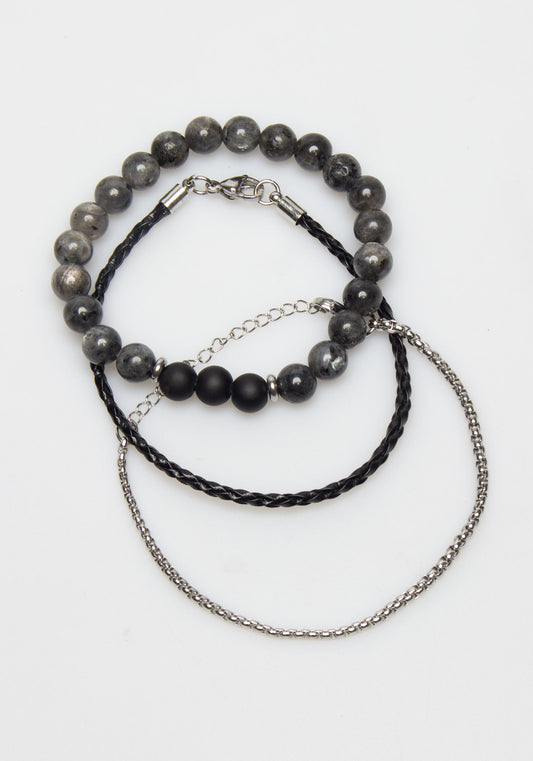 Set di bracciali misto|Colore:Nero