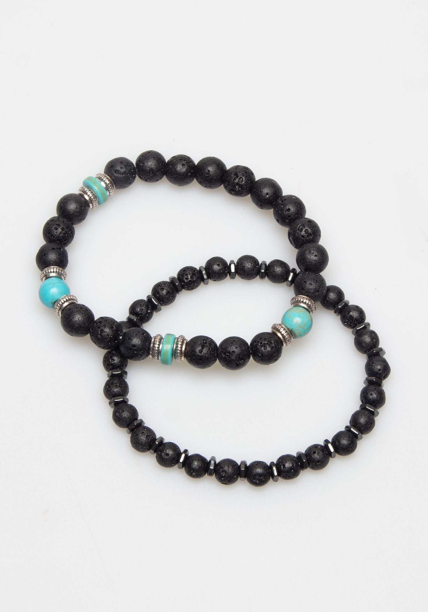 Set di bracciali in pietra|Colore:Nero