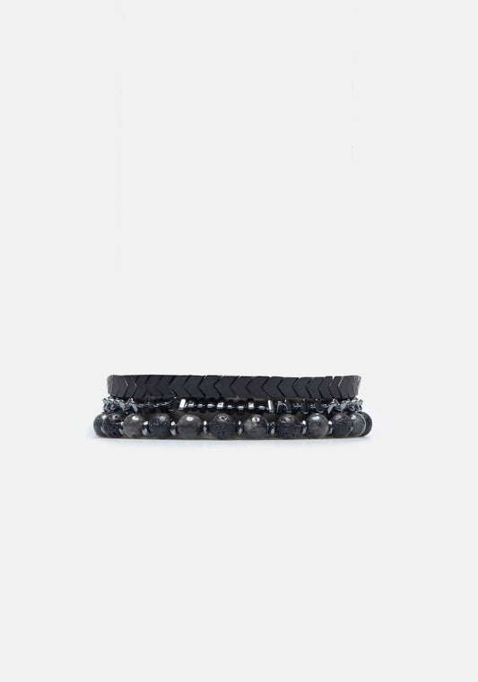 Set di bracciali misto|Colore:Nero
