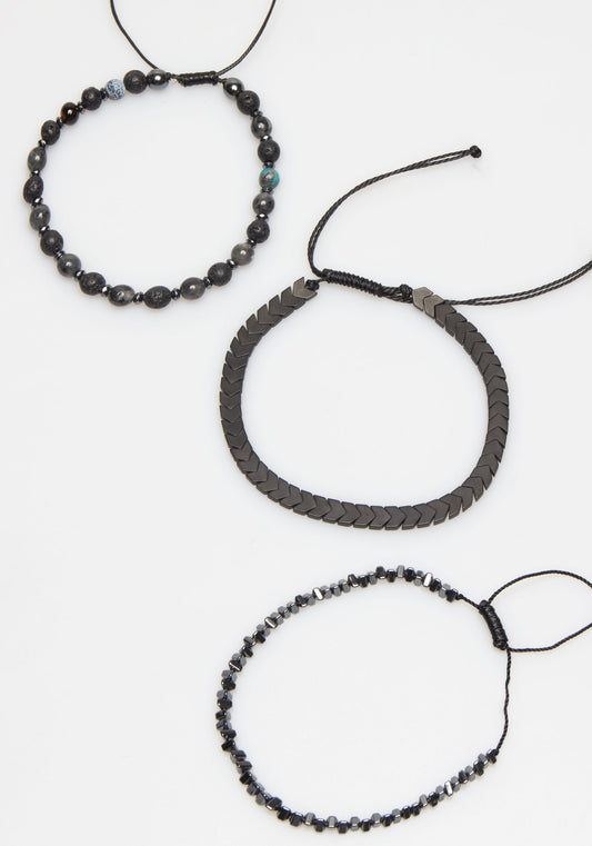 Set di bracciali misto|Colore:Nero