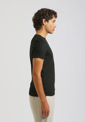 T-shirt viscosa a coste|Colore:Nero