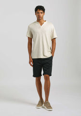 T-shirt con scollo a V|Colore:Beige melange