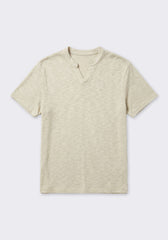 T-shirt con scollo a V|Colore:Beige melange