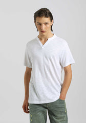 T-shirt con scollo a V|Colore:Bianco