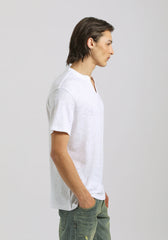 T-shirt con scollo a V|Colore:Bianco
