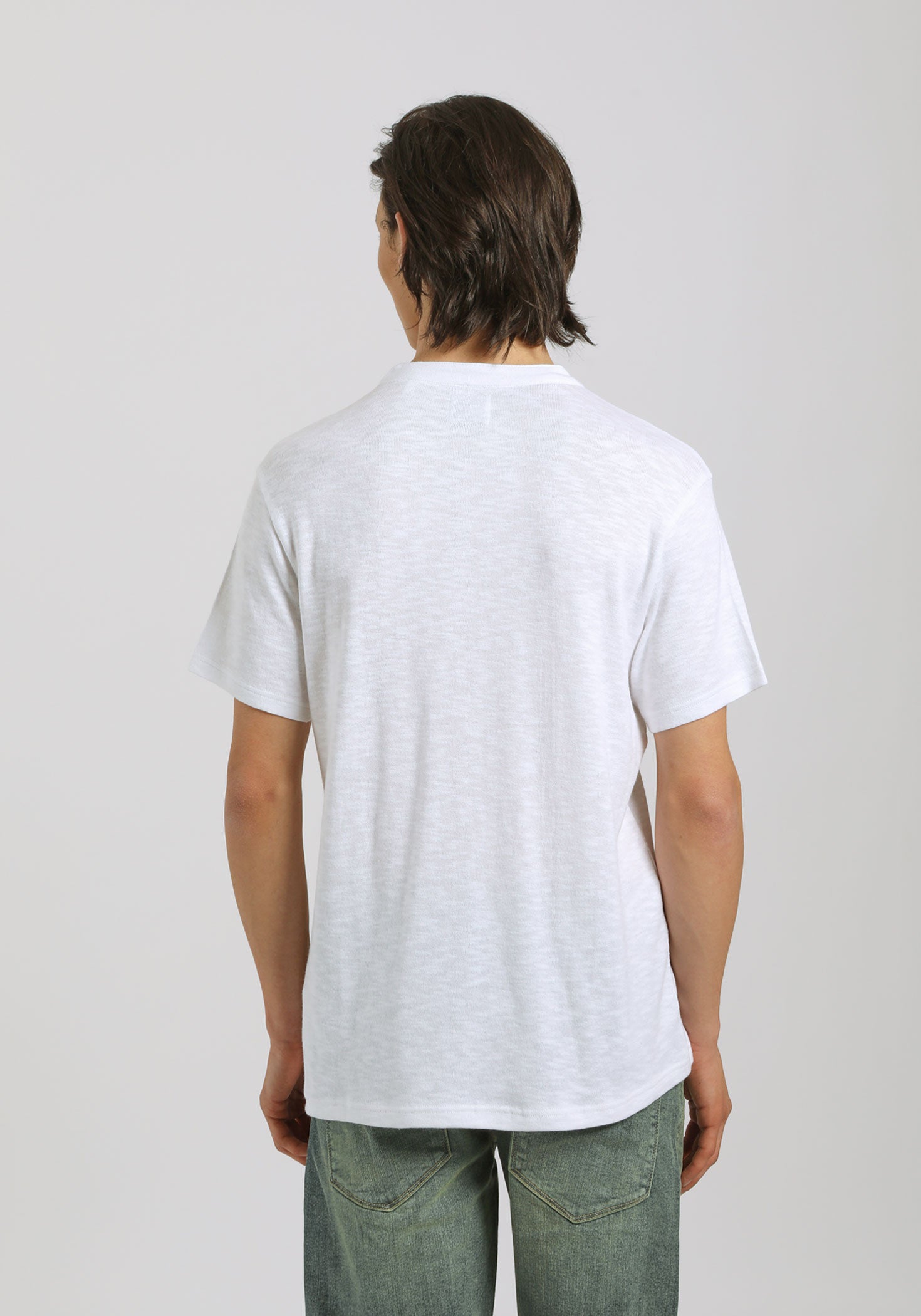 T-shirt con scollo a V|Colore:Bianco