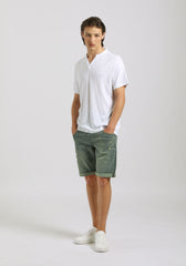 T-shirt con scollo a V|Colore:Bianco