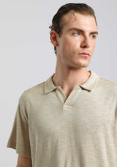 Polo effetto lino|Colore:Beige