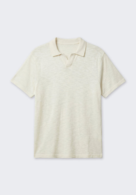 Polo effetto lino|Colore:Off white