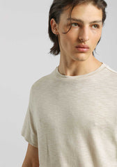 T-shirt effetto lino|Colore:Beige melange