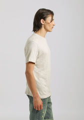 T-shirt effetto lino|Colore:Beige melange