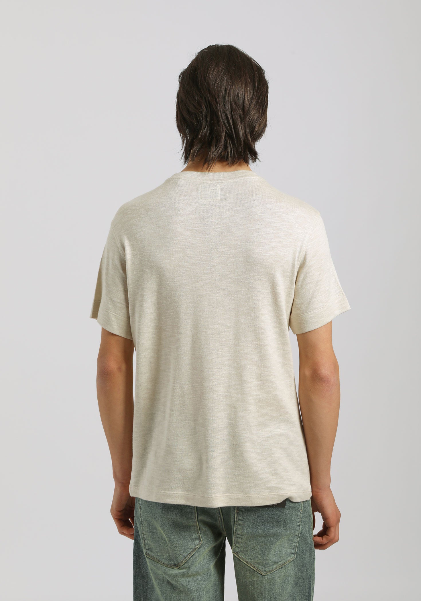 T-shirt effetto lino|Colore:Beige melange