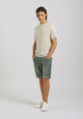 T-shirt effetto lino|Colore:Beige melange