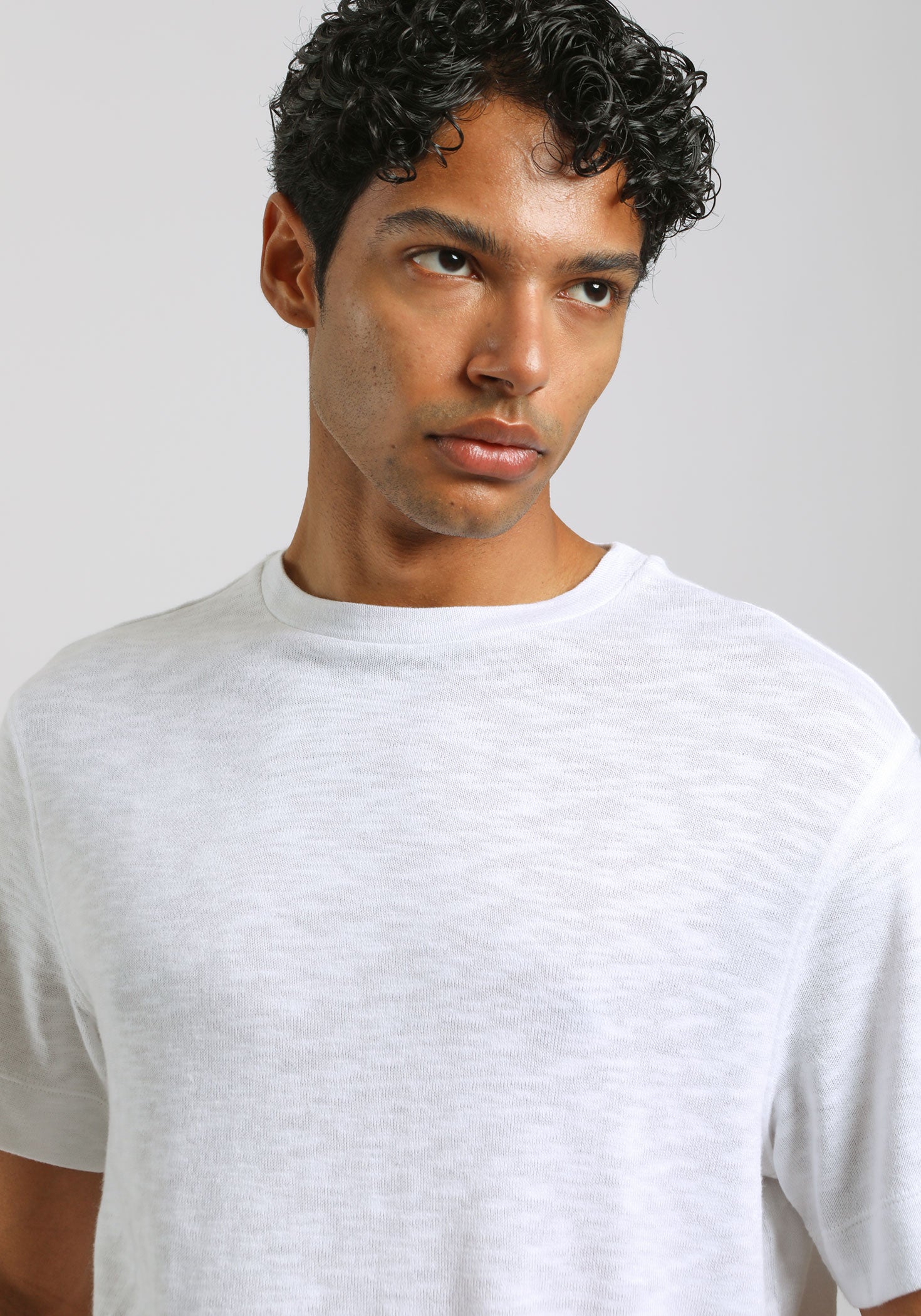 T-shirt effetto lino|Colore:Bianco
